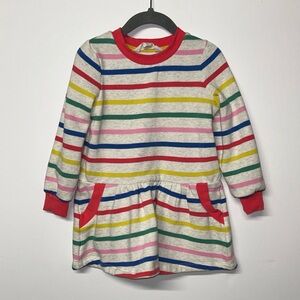 Mini Boden Colorful Striped Long Sleeve Sweatshirt Dress